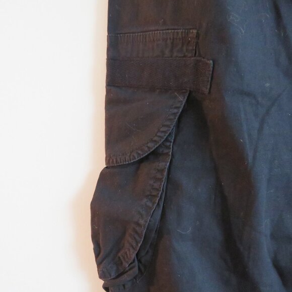 XCVI Black Straight Leg Cotton Cargo Pants Pockets Grunge Goth Alt - Picture 15 of 16